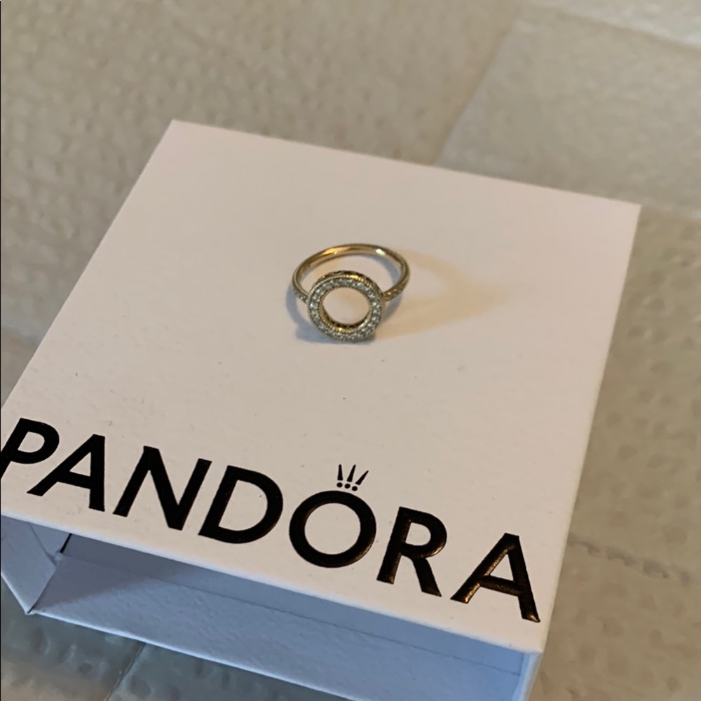 Pandora Gold Ring with Silver Accents